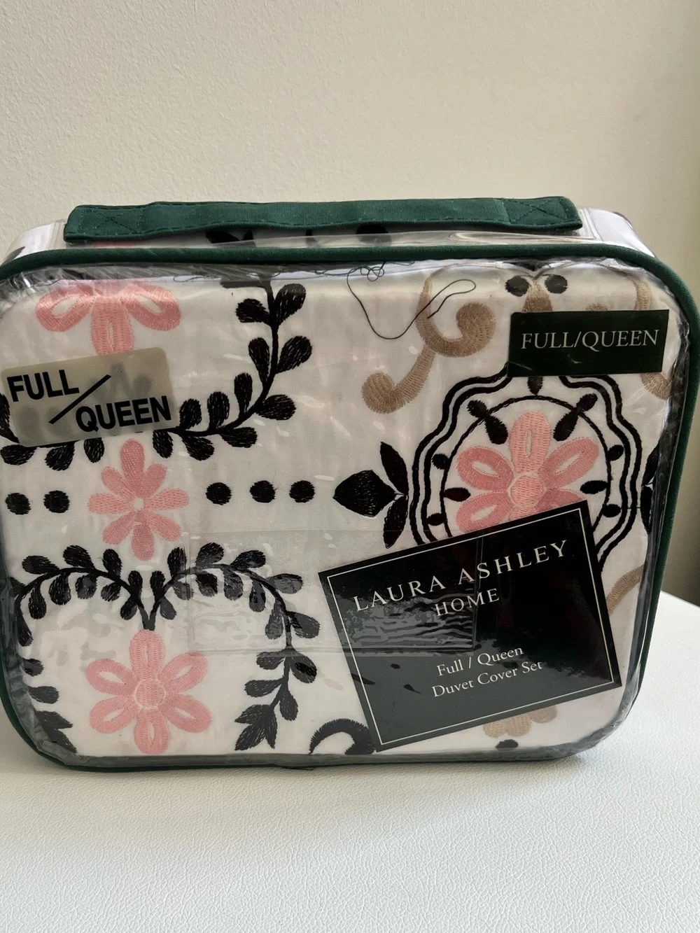 Laura Ashley Floral Duvet Cover Set in Pink, Black, Cream